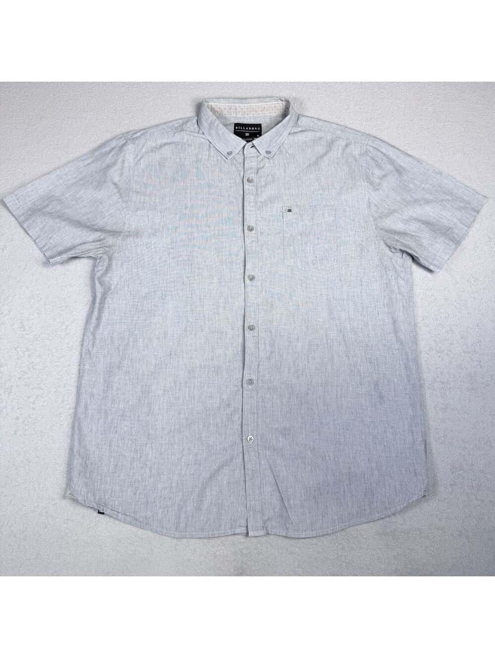 Billabong Shirt Mens Size X-Large Gray Button Down Short‎ Sleeve Cotton Casual